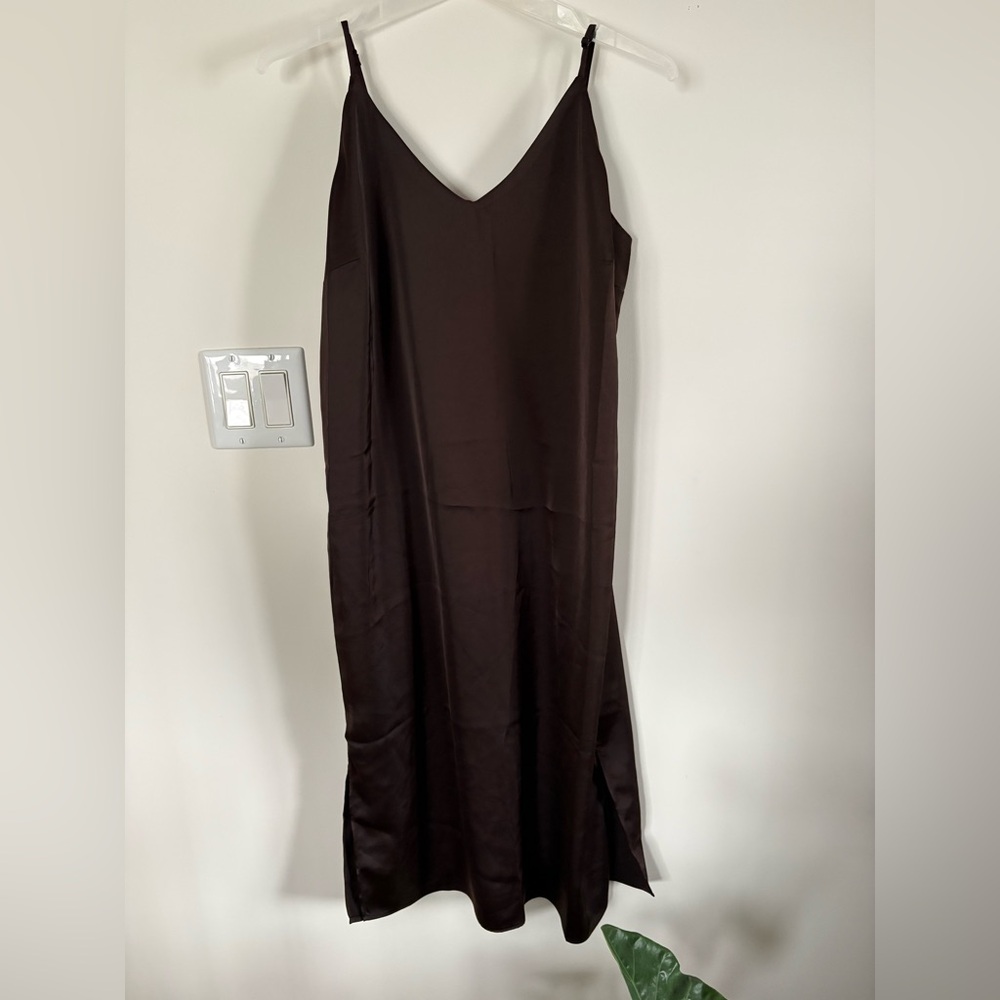 Reitmans Dark Brown Slip Midi Dress
